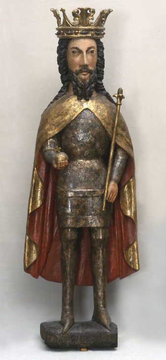 Zdjęcie nr 18 (29)
                                	                             18. Kazimierz Wielki (z kolegiaty w Wiślicy), drewno lipowe, polichromowane, złocone, srebrzone, Kraków, około 1380.
                            